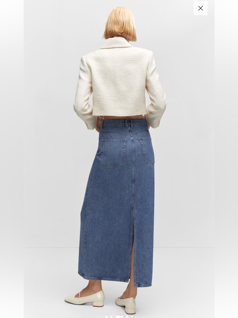Mango Blue Denim Maxi Skirt Size M - Picture 6 of 13